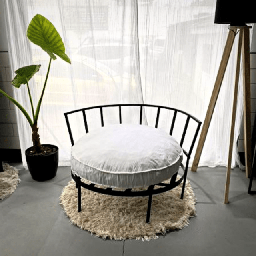 [CamastroLiaRedondo-172] Camastro Industrial Lia con 1 almohadon Decoglow